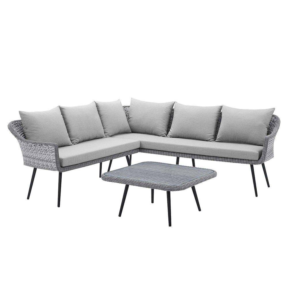 Endeavor Wicker Rattan Outdoor Patio Wicker Rattan Seating Set. Picture 1