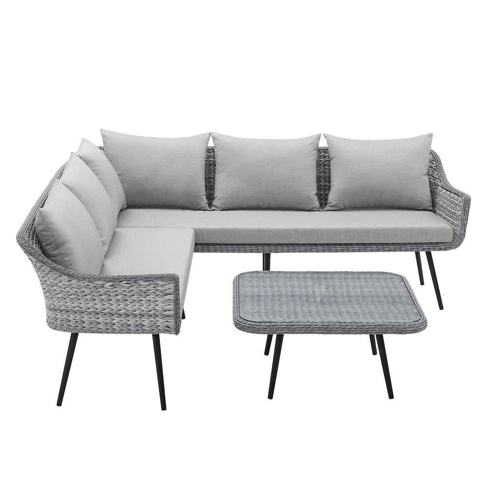 Endeavor Wicker Rattan Outdoor Patio Wicker Rattan Seating Set. Picture 2