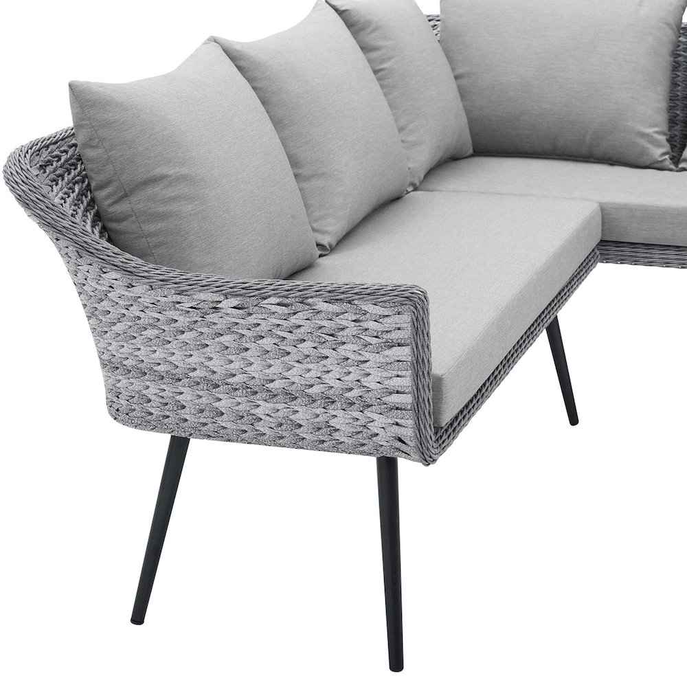 Endeavor Wicker Rattan Outdoor Patio Wicker Rattan Seating Set. Picture 3