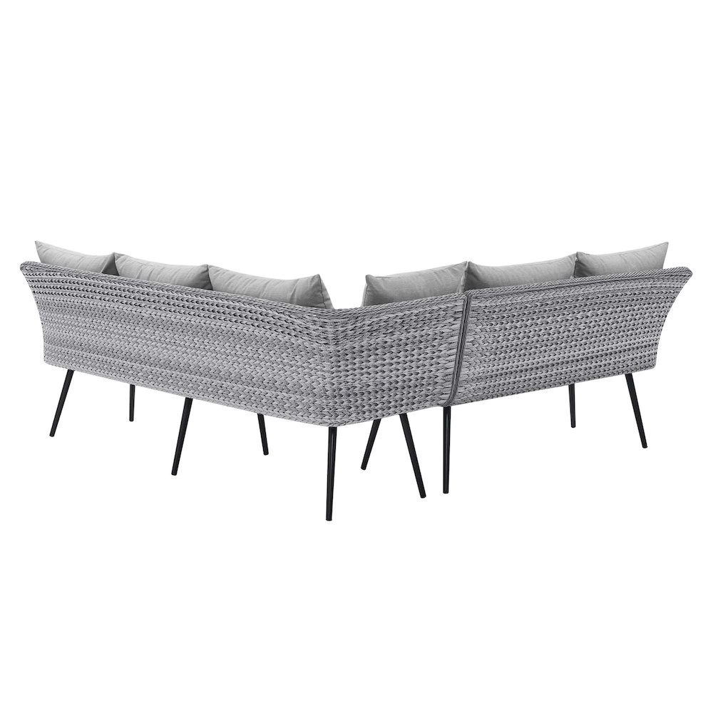 Endeavor Wicker Rattan Outdoor Patio Wicker Rattan Seating Set. Picture 4