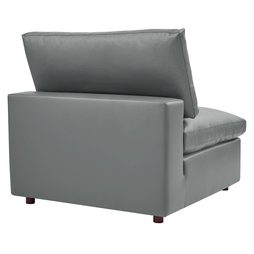 Commix Down Filled Overstuffed Vegan Leather 4-Seater Sofa. Picture 6