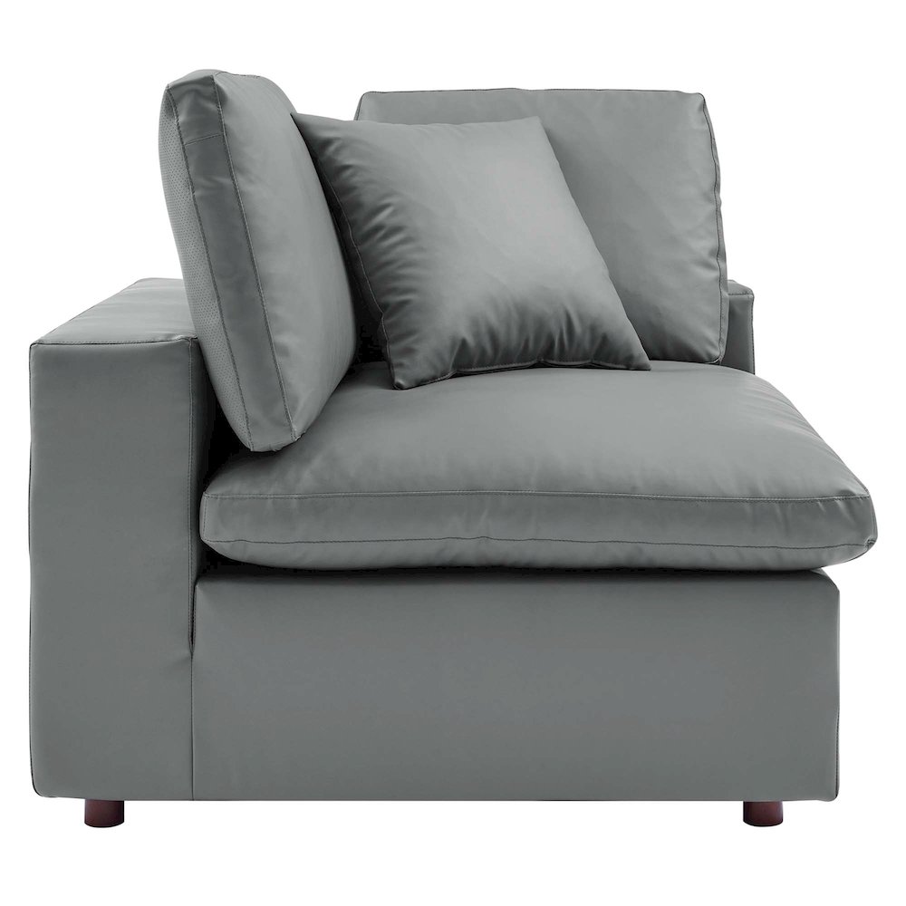 Commix Down Filled Overstuffed Vegan Leather 4-Seater Sofa. Picture 9