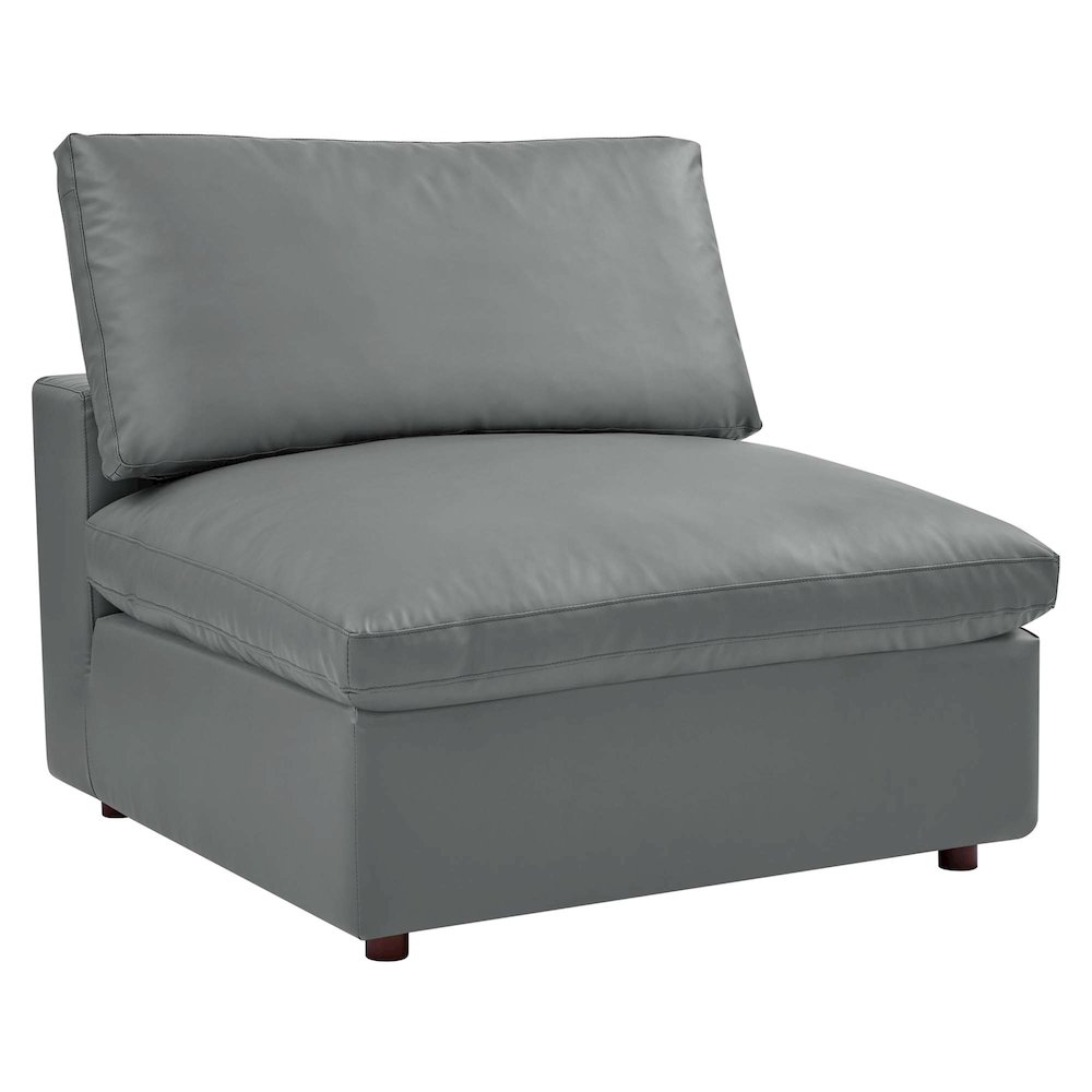 Commix 6-Piece Down Filled Overstuffed Vegan Leather Sectional Sofa. Picture 3