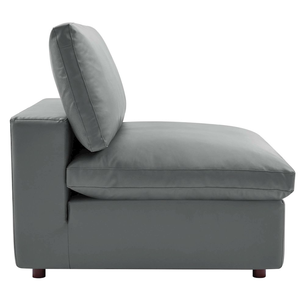 Commix 6-Piece Down Filled Overstuffed Vegan Leather Sectional Sofa. Picture 4
