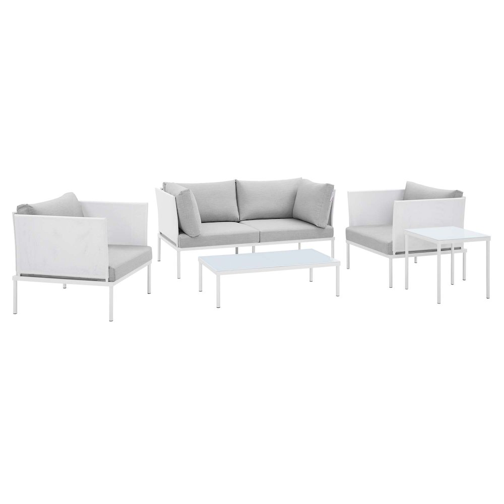 Harmony 5-Piece Sunbrella Outdoor Patio Aluminum Furniture Set. Picture 1