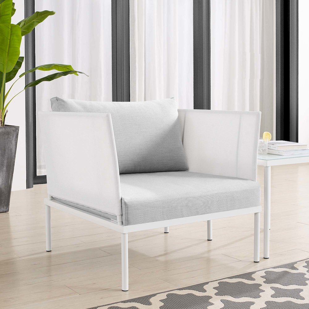 Harmony Sunbrella Outdoor Patio Aluminum Armchair. Picture 6