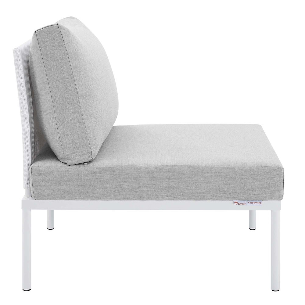 Harmony Sunbrella Outdoor Patio Aluminum Armless Chair. Picture 2