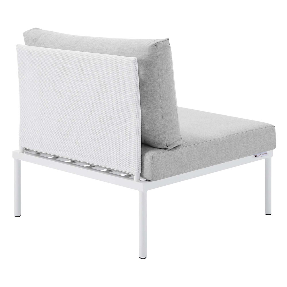 Harmony Sunbrella Outdoor Patio Aluminum Armless Chair. Picture 3