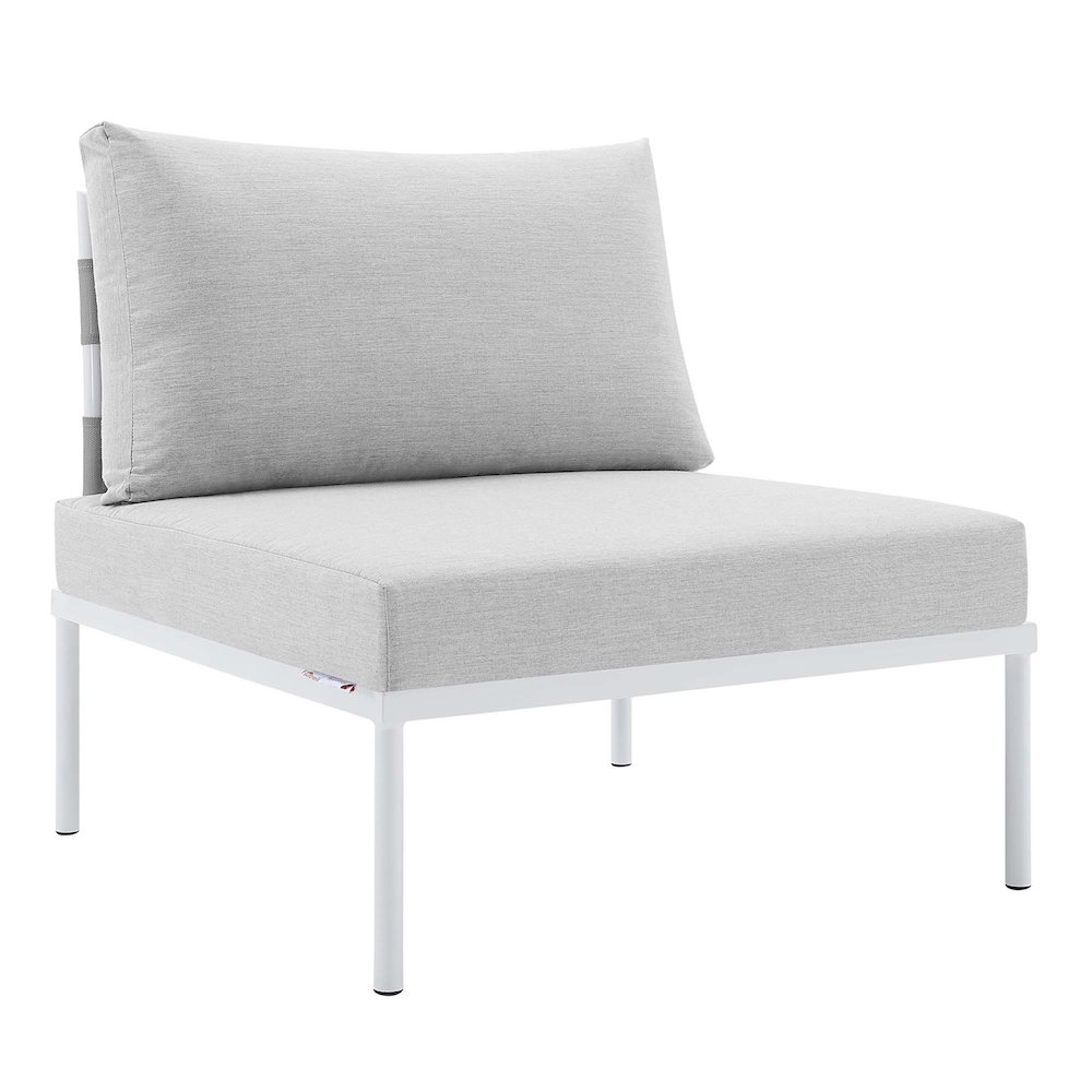 Harmony Sunbrella Outdoor Patio Aluminum Armless Chair. Picture 1