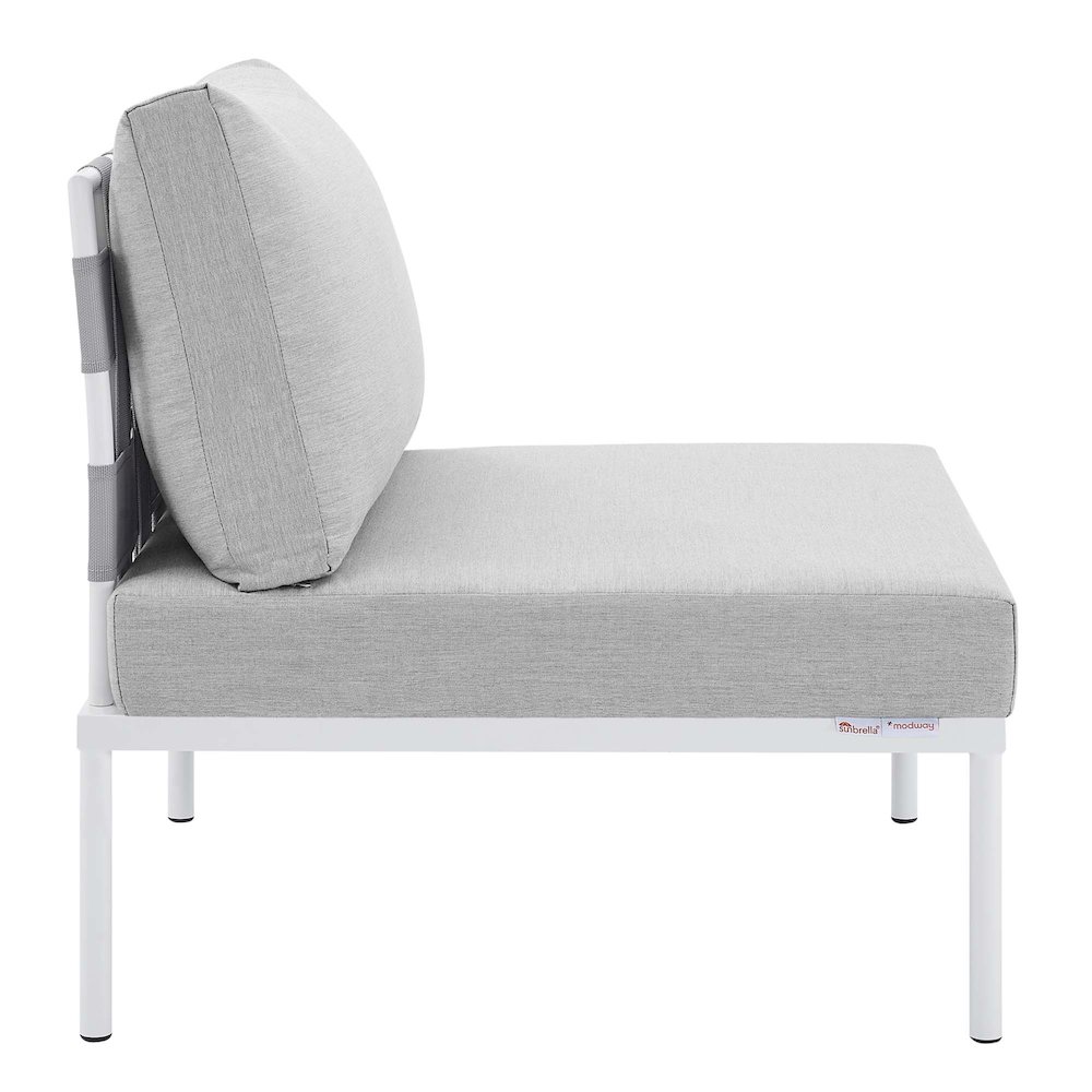 Harmony Sunbrella Outdoor Patio Aluminum Armless Chair. Picture 2