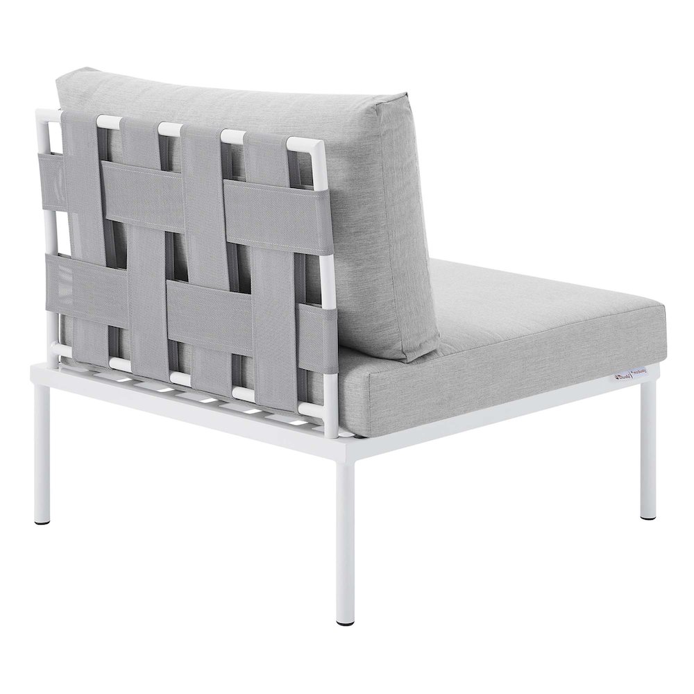 Harmony Sunbrella Outdoor Patio Aluminum Armless Chair. Picture 3