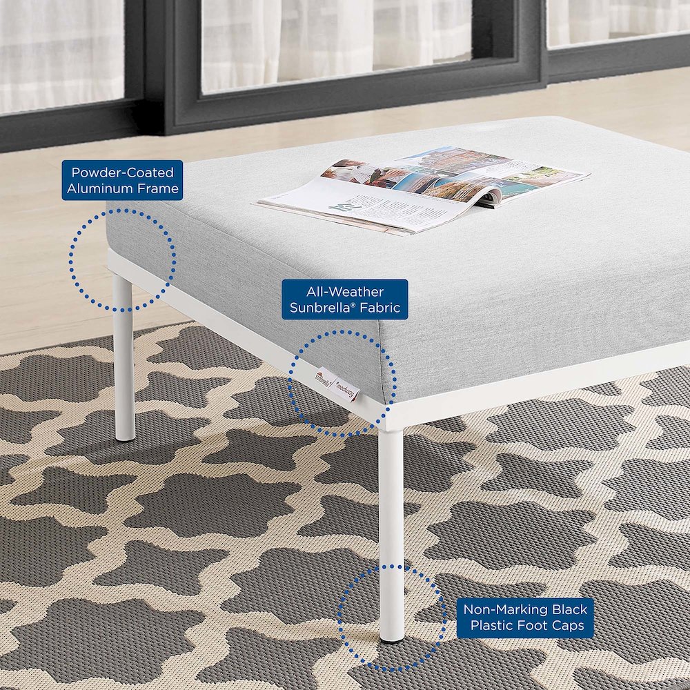 Harmony Sunbrella Outdoor Patio Aluminum Ottoman. Picture 6