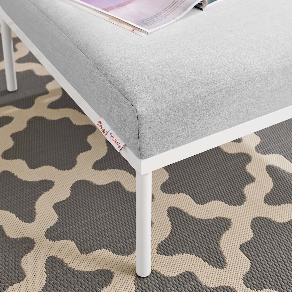 Harmony Sunbrella Outdoor Patio Aluminum Ottoman. Picture 7