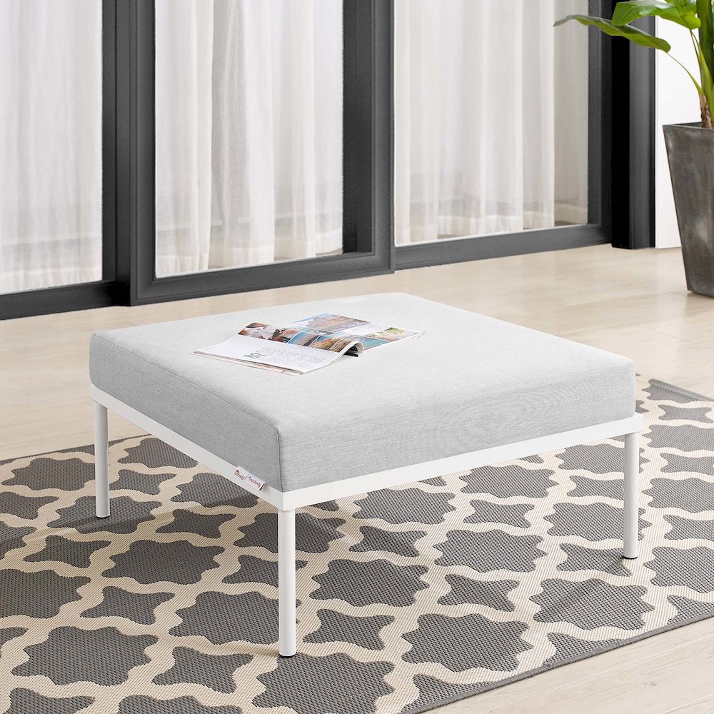 Harmony Sunbrella Outdoor Patio Aluminum Ottoman. Picture 5