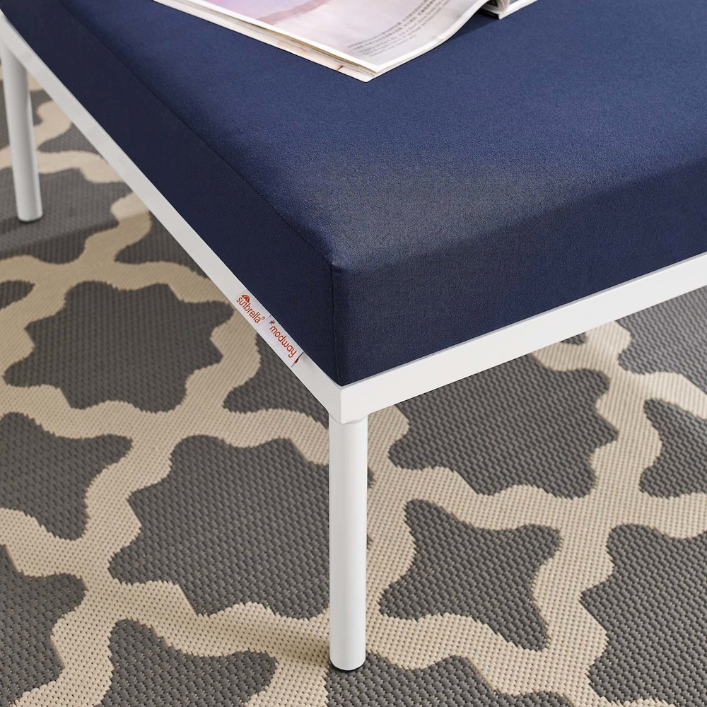 Harmony Sunbrella Outdoor Patio Aluminum Ottoman. Picture 6