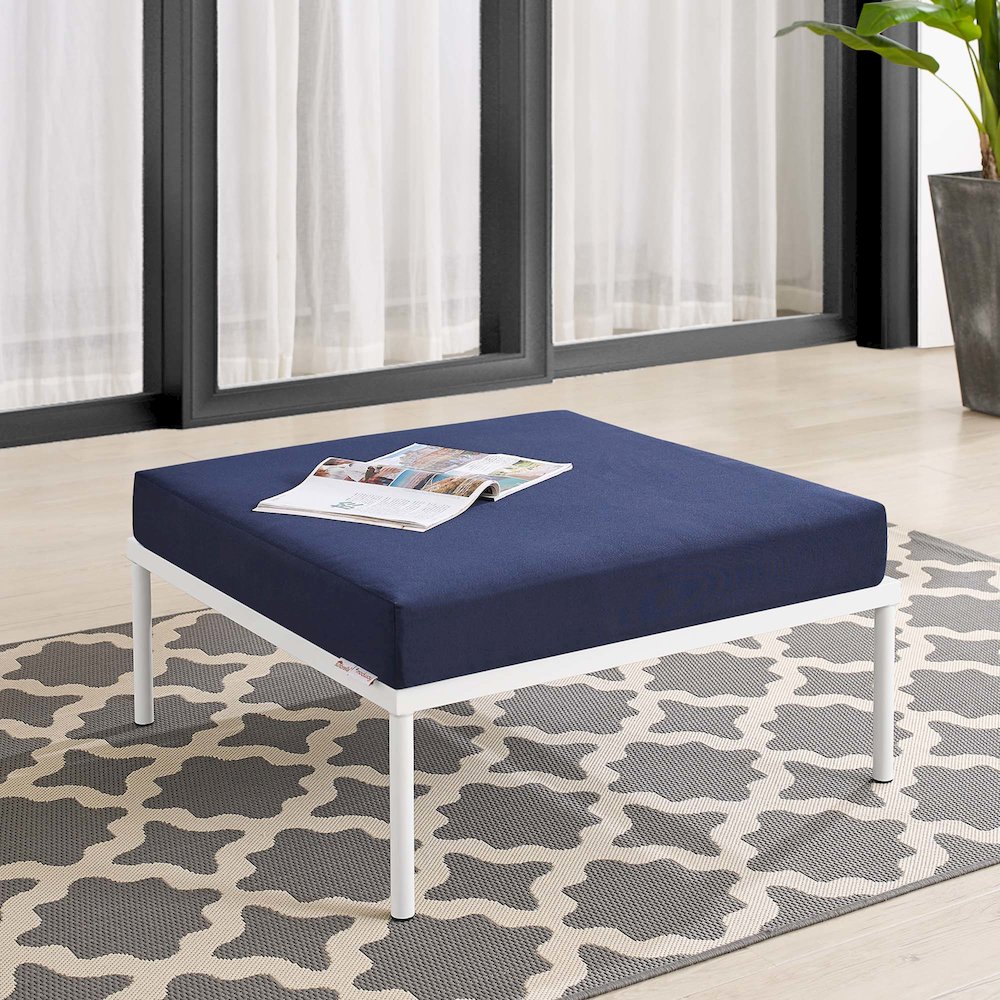 Harmony Sunbrella Outdoor Patio Aluminum Ottoman. Picture 5