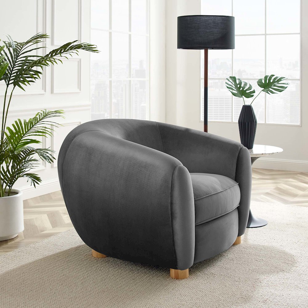 Abundant Performance Velvet Armchair. Picture 6