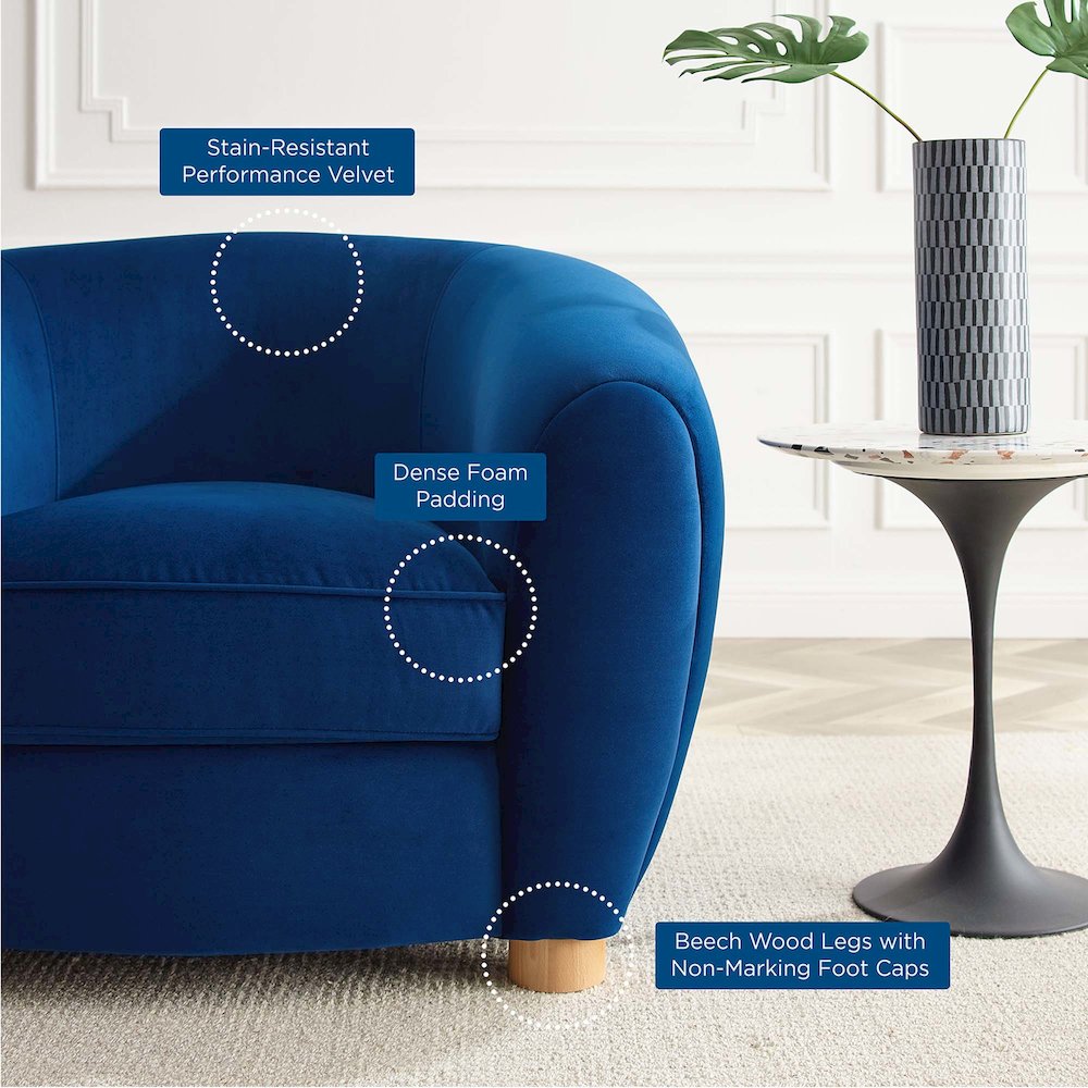 Abundant Performance Velvet Armchair. Picture 2