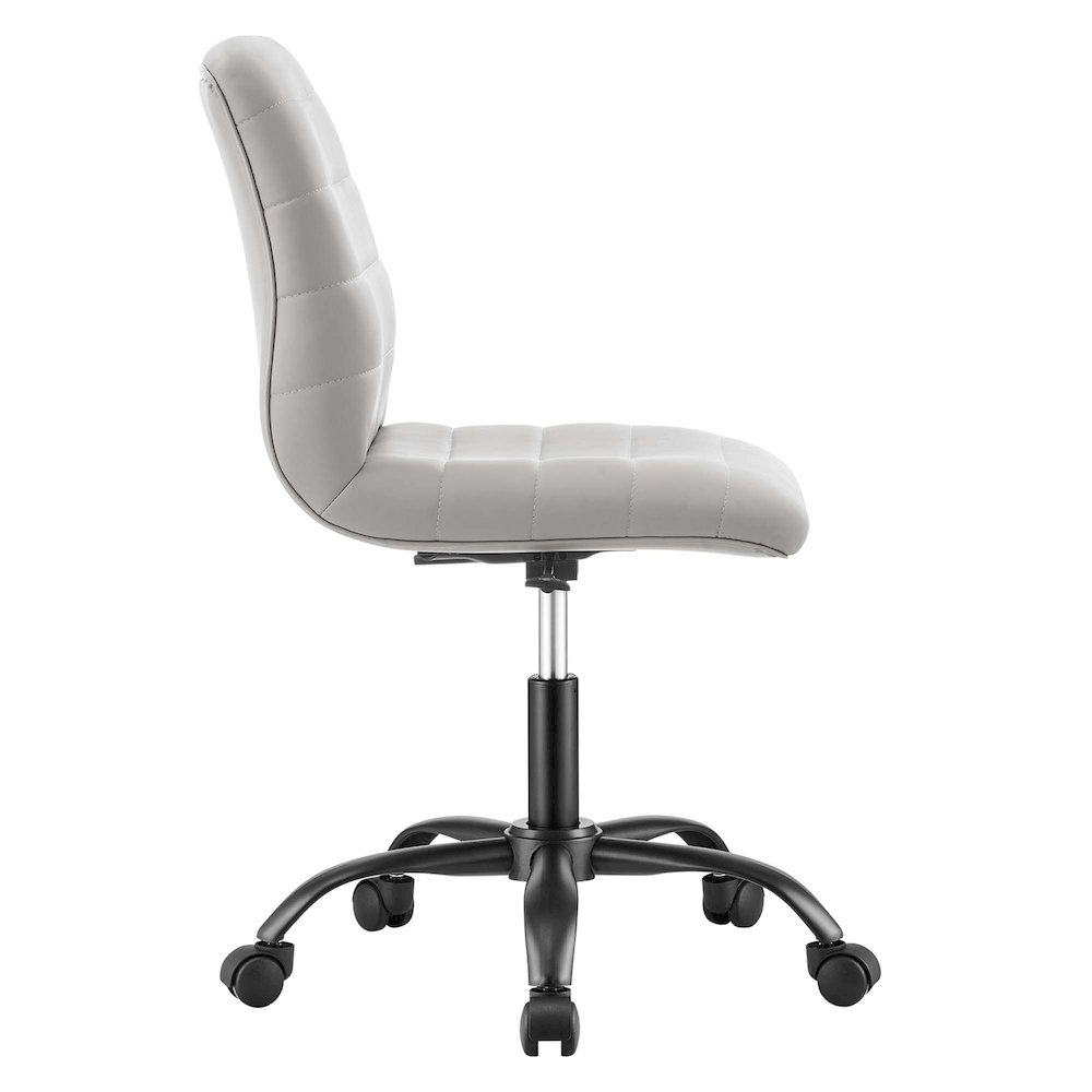 Ripple Armless Vegan Leather Office Chair. Picture 3