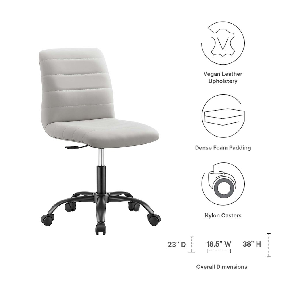 Ripple Armless Vegan Leather Office Chair. Picture 2