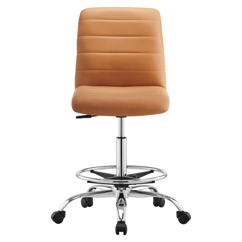 Ripple Armless Vegan Leather Drafting Chair. Picture 5