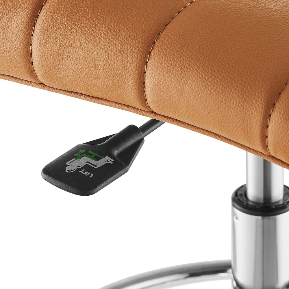 Ripple Armless Vegan Leather Drafting Chair. Picture 6