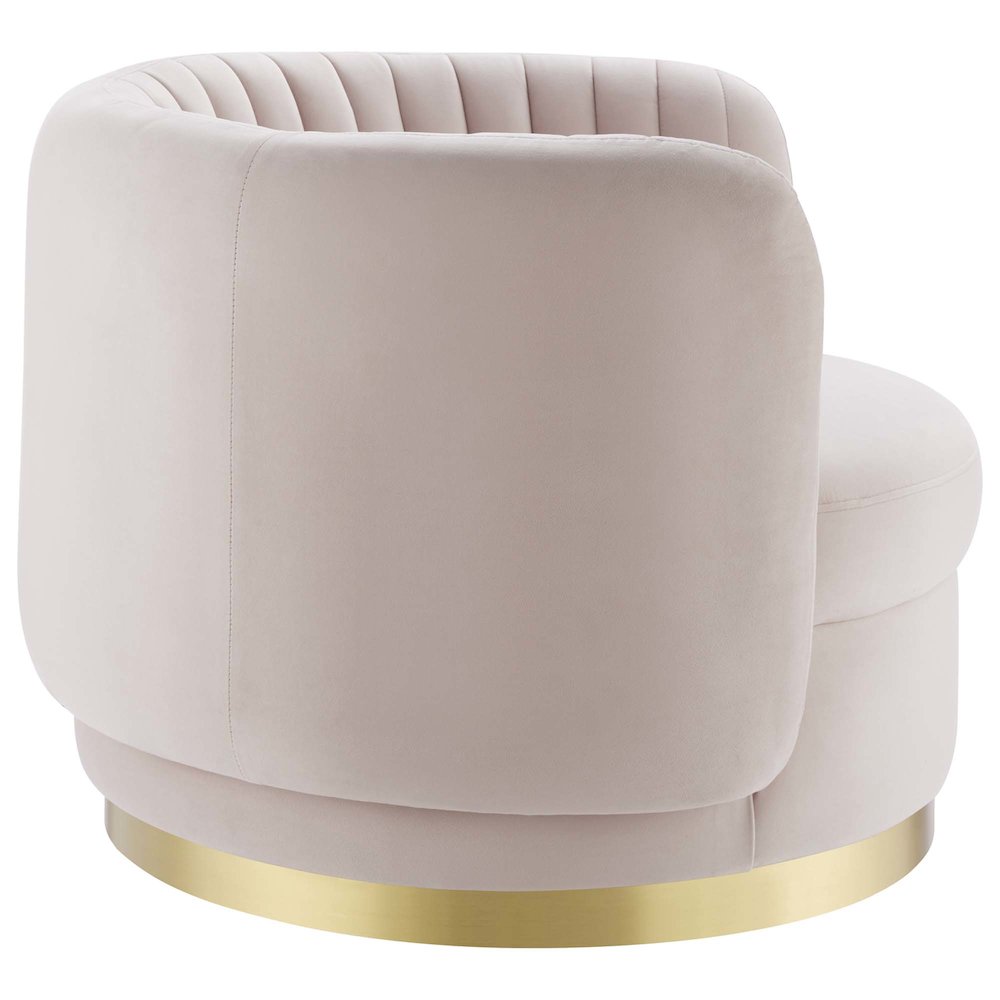 Embrace Tufted Performance Velvet Swivel Chair. Picture 2