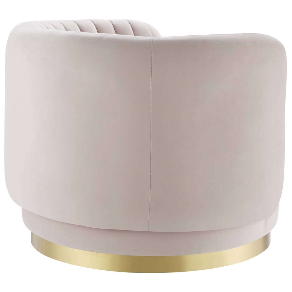 Embrace Tufted Performance Velvet Swivel Chair. Picture 3