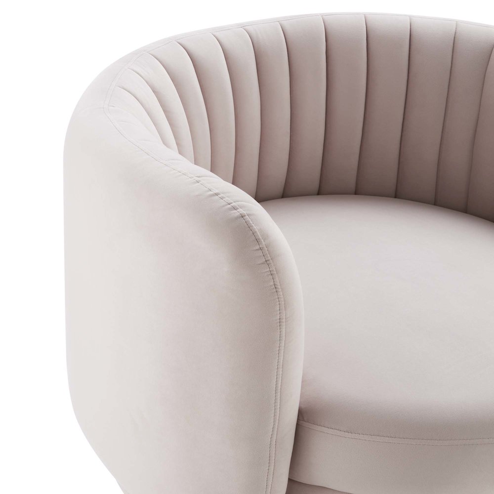 Embrace Tufted Performance Velvet Swivel Chair. Picture 5