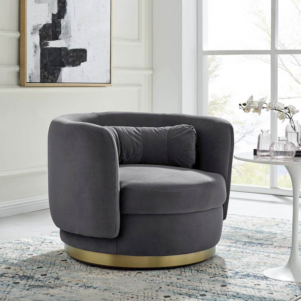 Relish Performance Velvet Swivel Chair. Picture 6