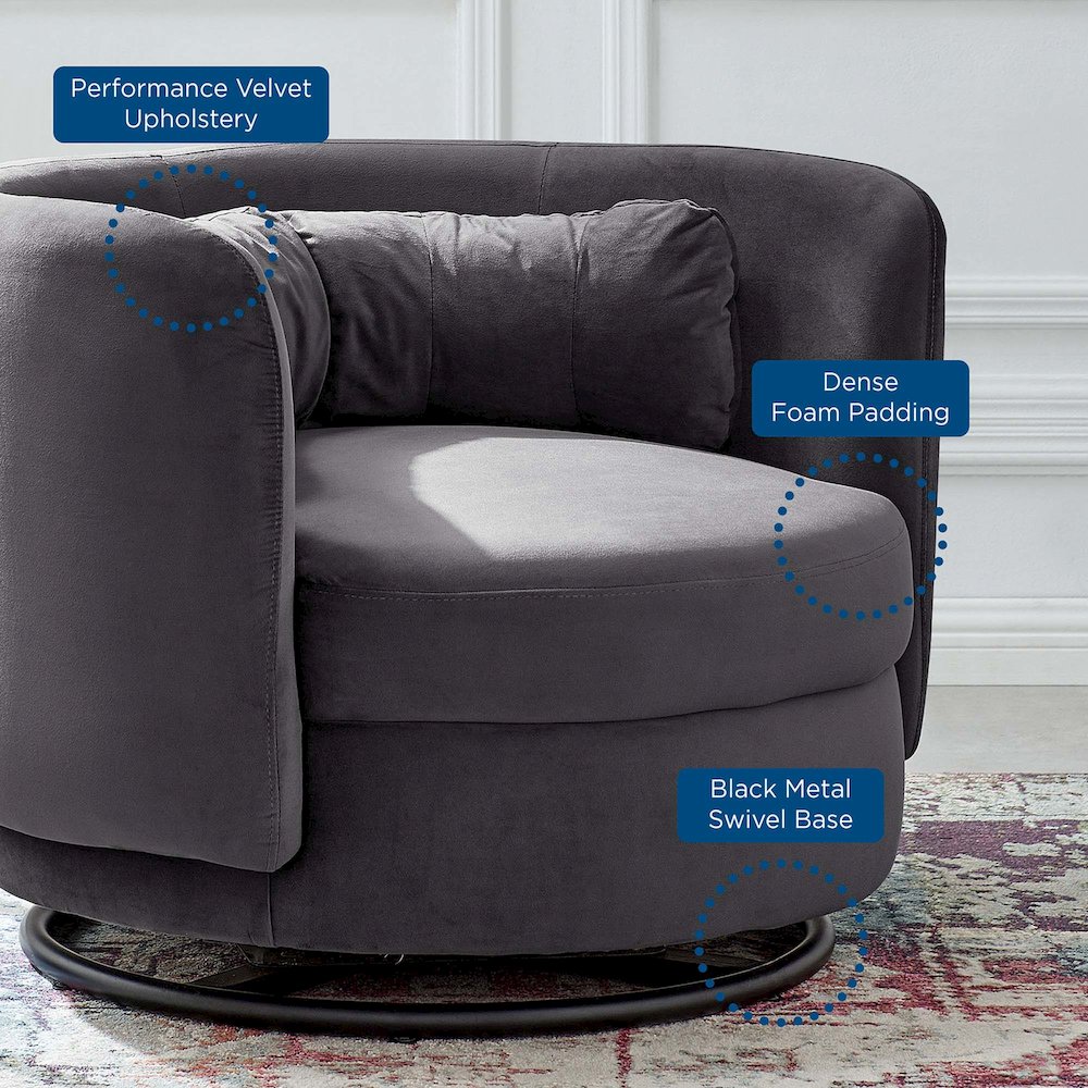 Relish Performance Velvet Swivel Chair. Picture 7