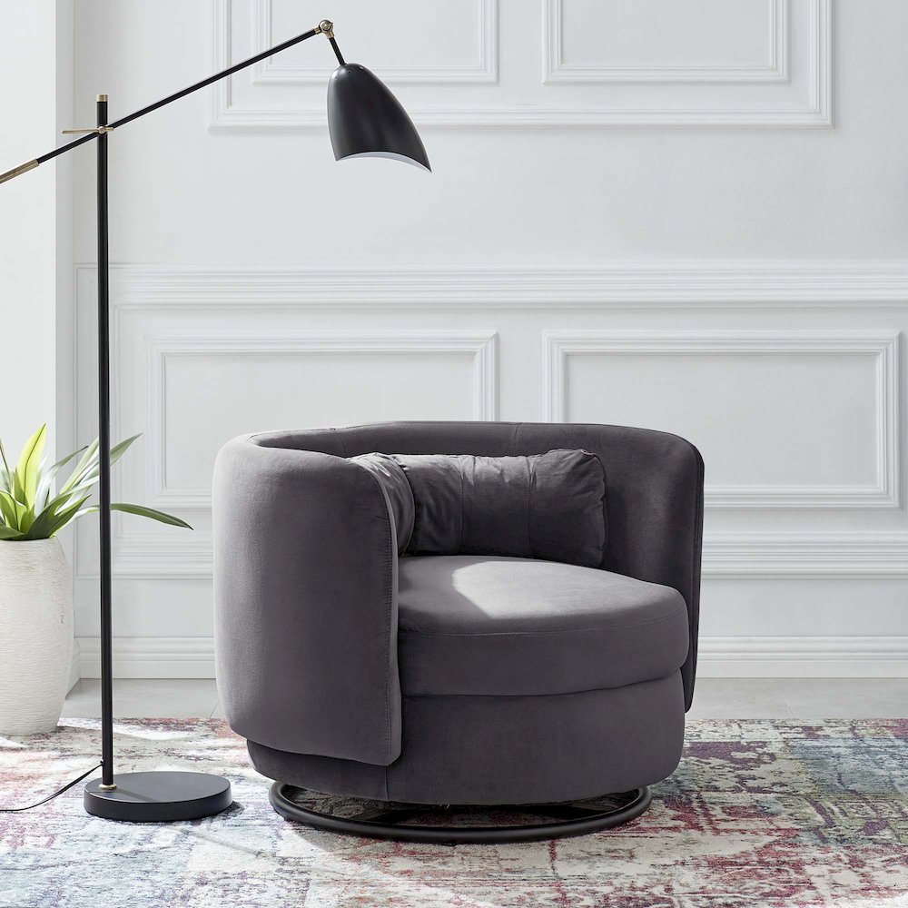 Relish Performance Velvet Swivel Chair. Picture 6