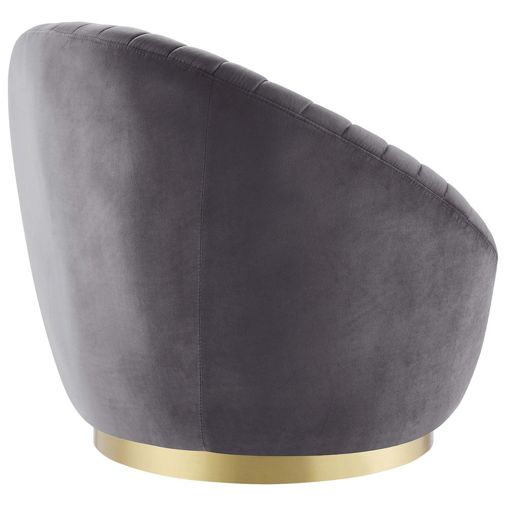 Whirr Tufted Performance Velvet Swivel Chair. Picture 3