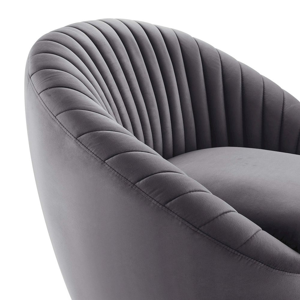Whirr Tufted Performance Velvet Swivel Chair. Picture 5