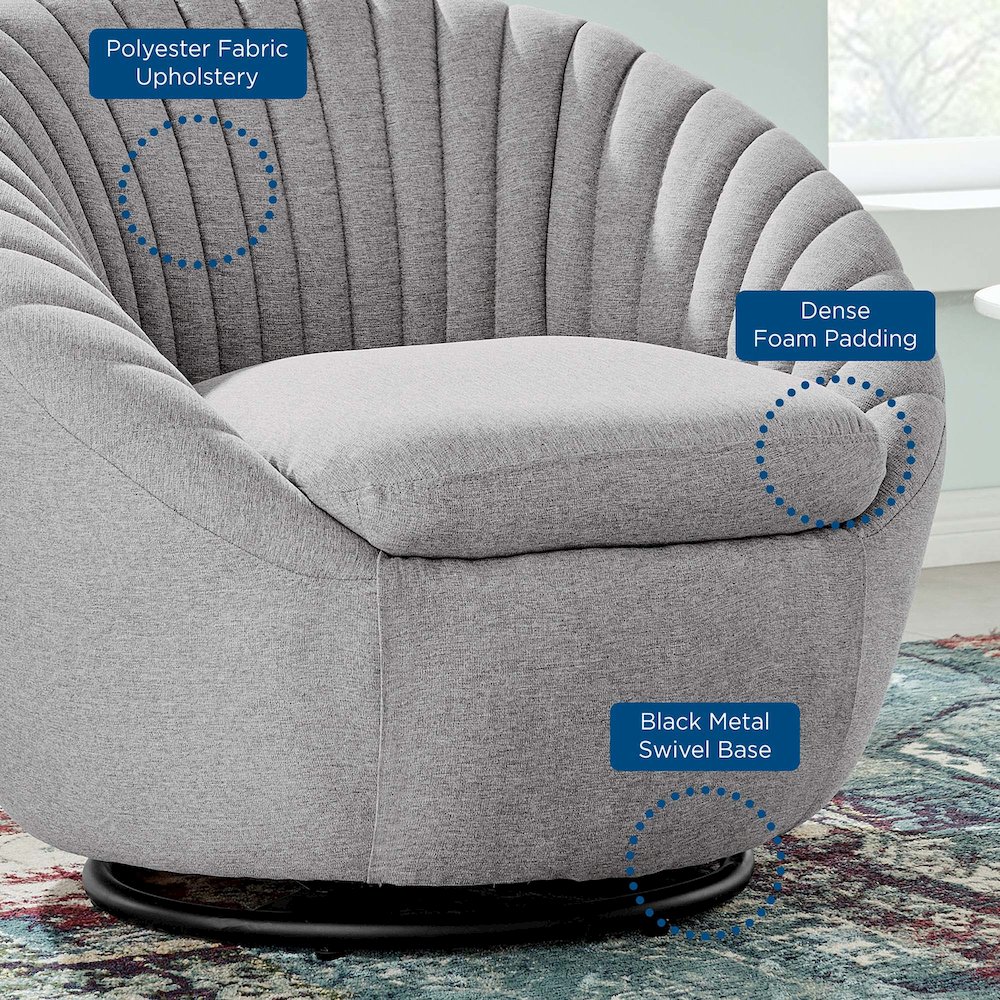Whirr Tufted Fabric Swivel Chair. Picture 7