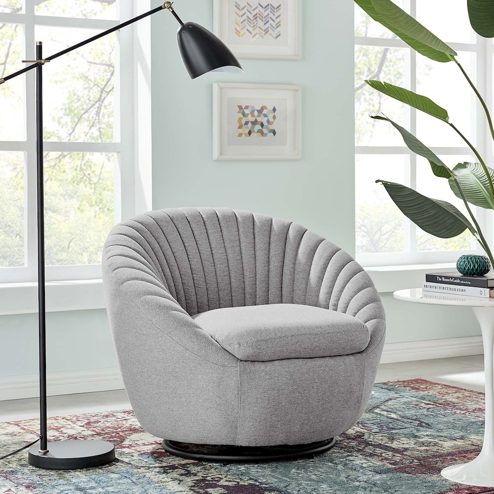 Whirr Tufted Fabric Swivel Chair. Picture 6