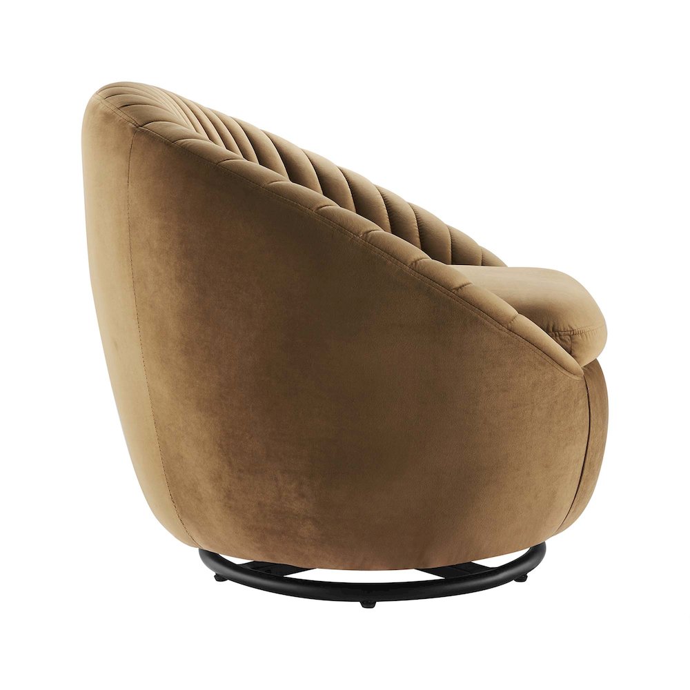 Whirr Tufted Performance Velvet Swivel Chair. Picture 2