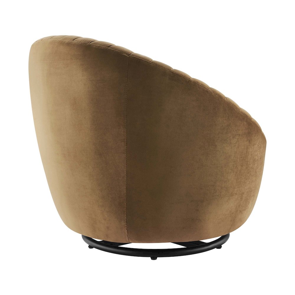Whirr Tufted Performance Velvet Swivel Chair. Picture 3
