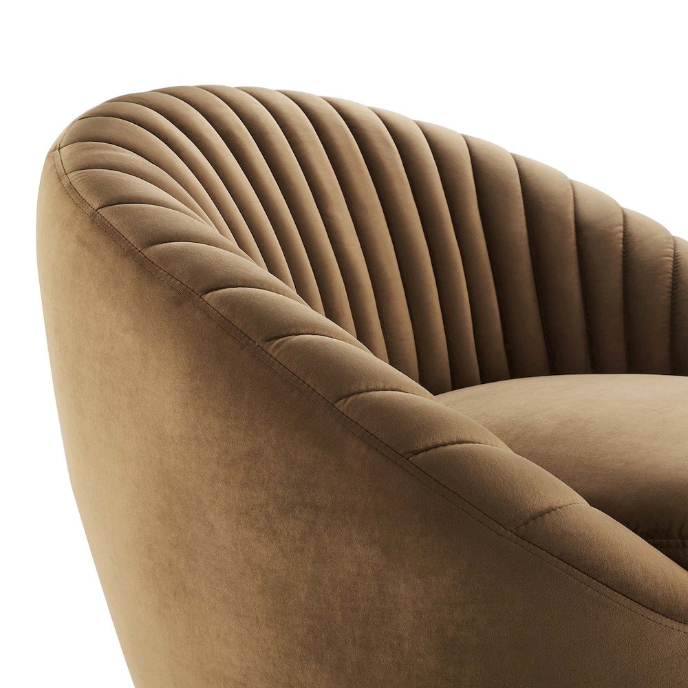 Whirr Tufted Performance Velvet Swivel Chair. Picture 5