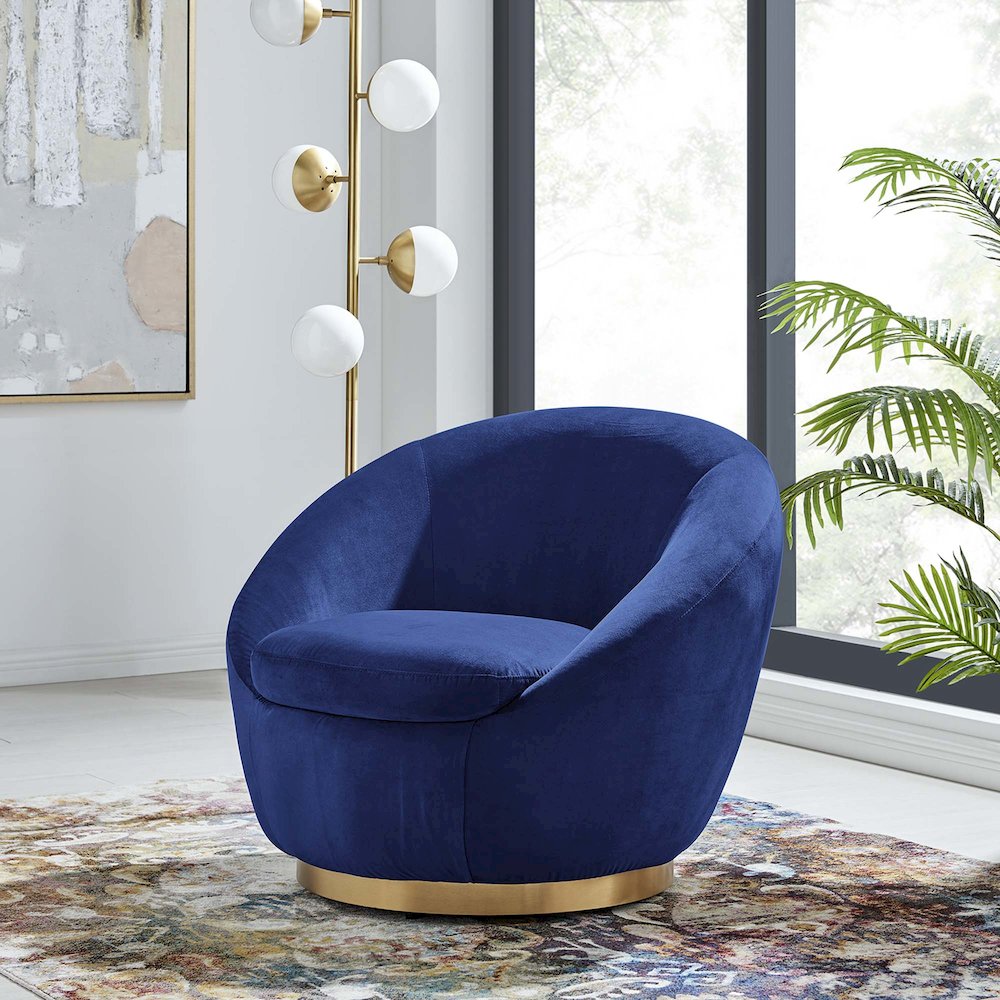 Buttercup Performance Velvet Swivel Chair. Picture 6