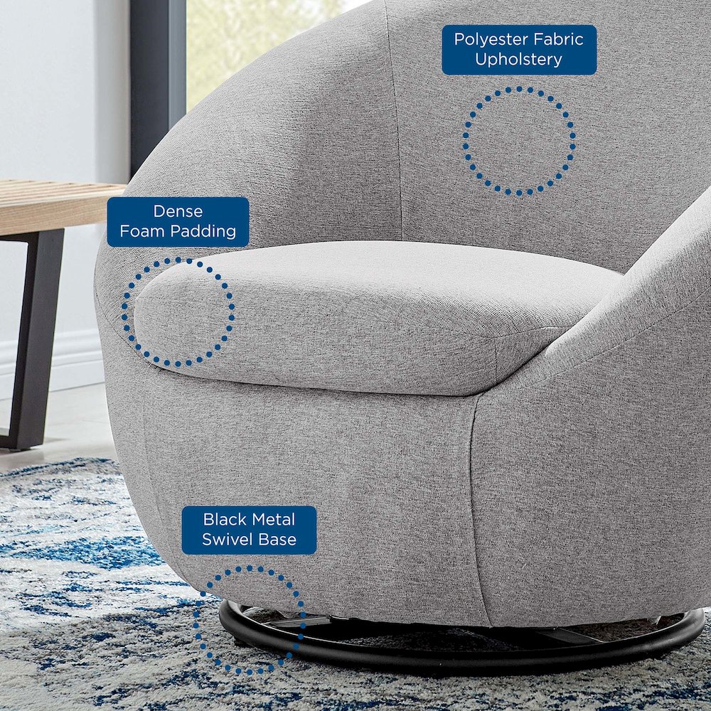 Buttercup Upholstered Fabric Swivel Chair. Picture 7