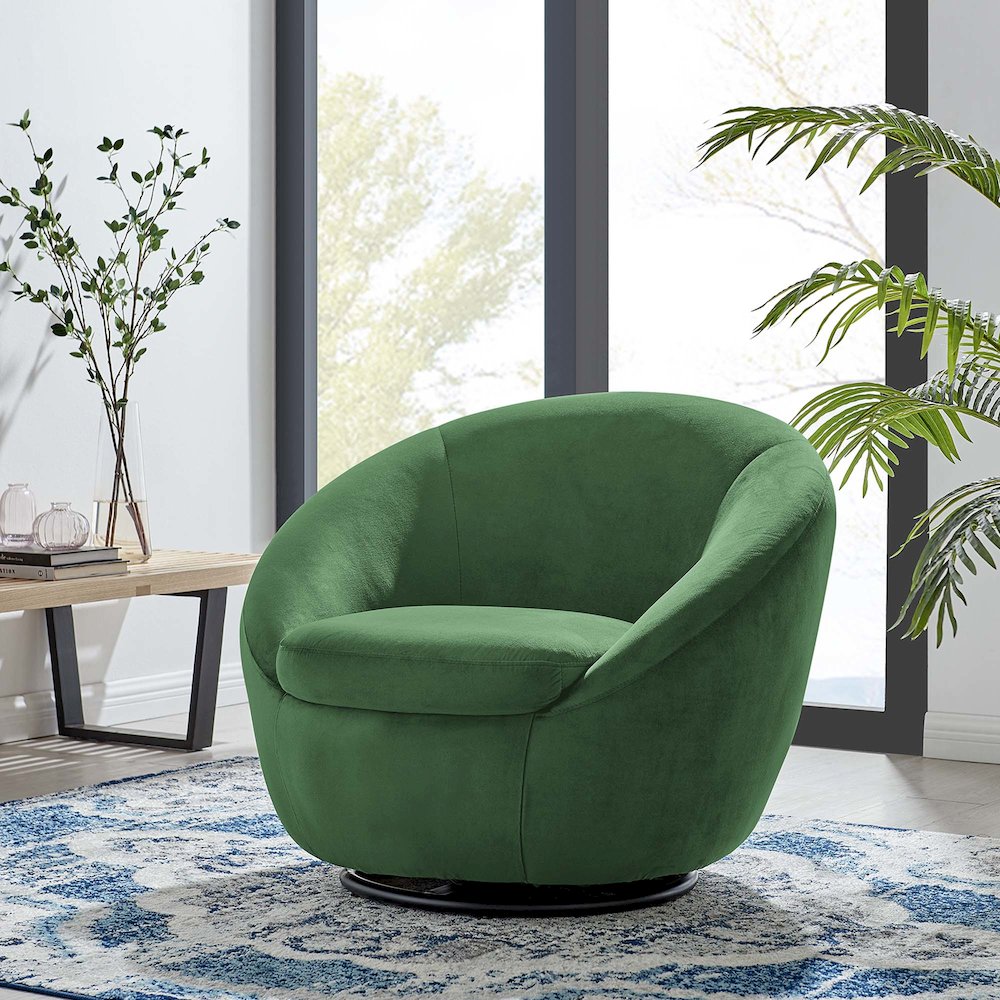 Buttercup Performance Velvet Swivel Chair. Picture 6