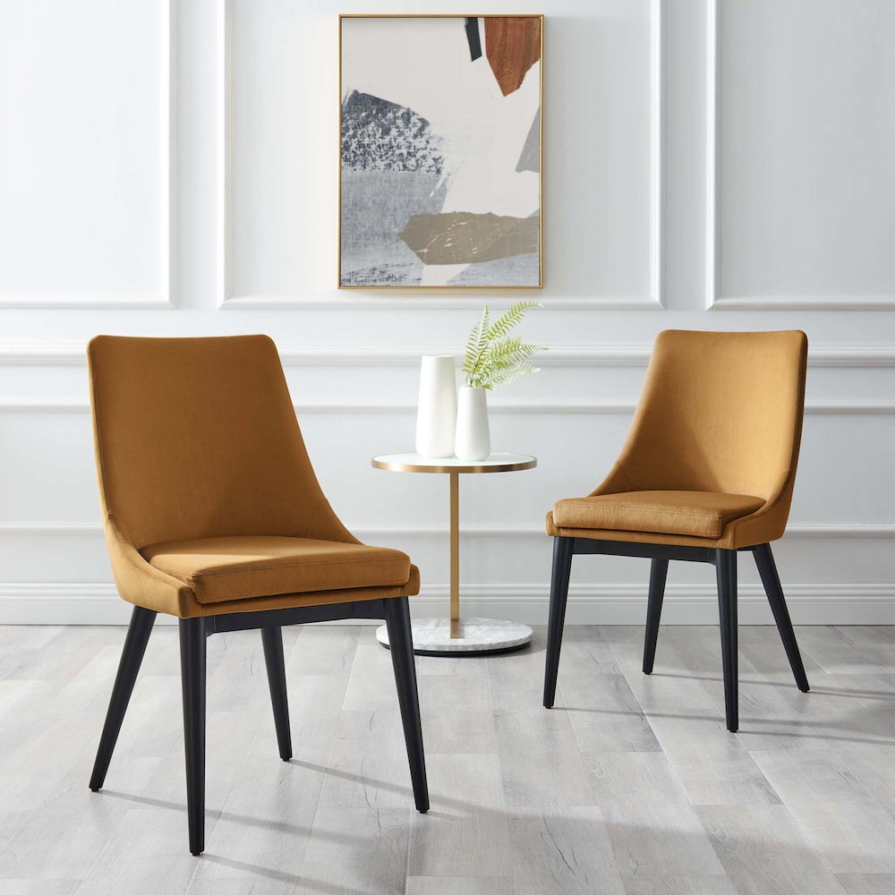 Viscount Performance Velvet Dining Chair. Picture 7