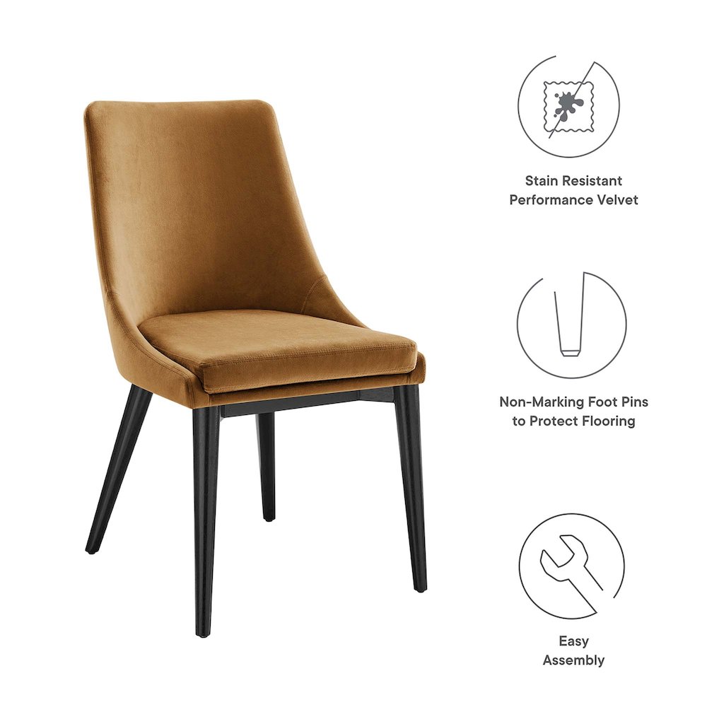 Viscount Performance Velvet Dining Chair. Picture 2