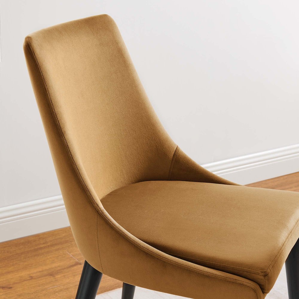 Viscount Performance Velvet Dining Chair. Picture 9