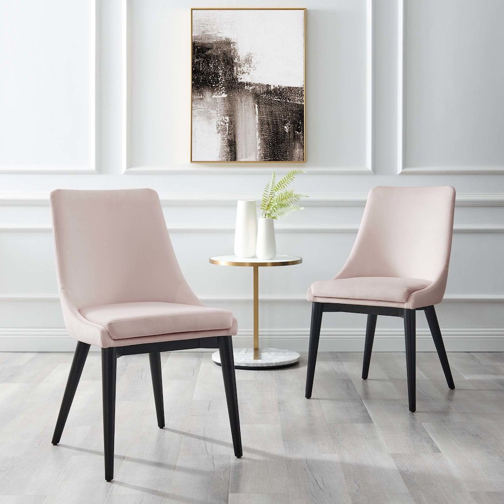 Viscount Performance Velvet Dining Chair. Picture 7