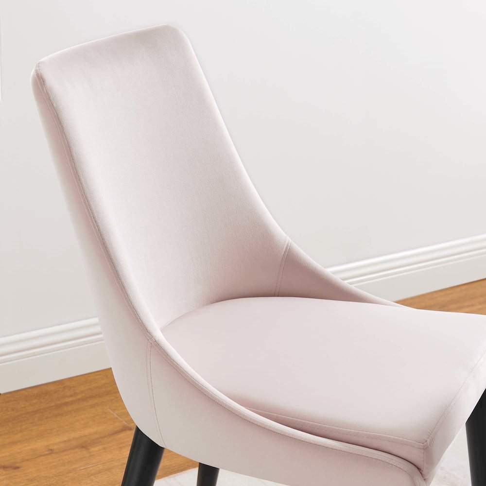 Viscount Performance Velvet Dining Chair. Picture 9