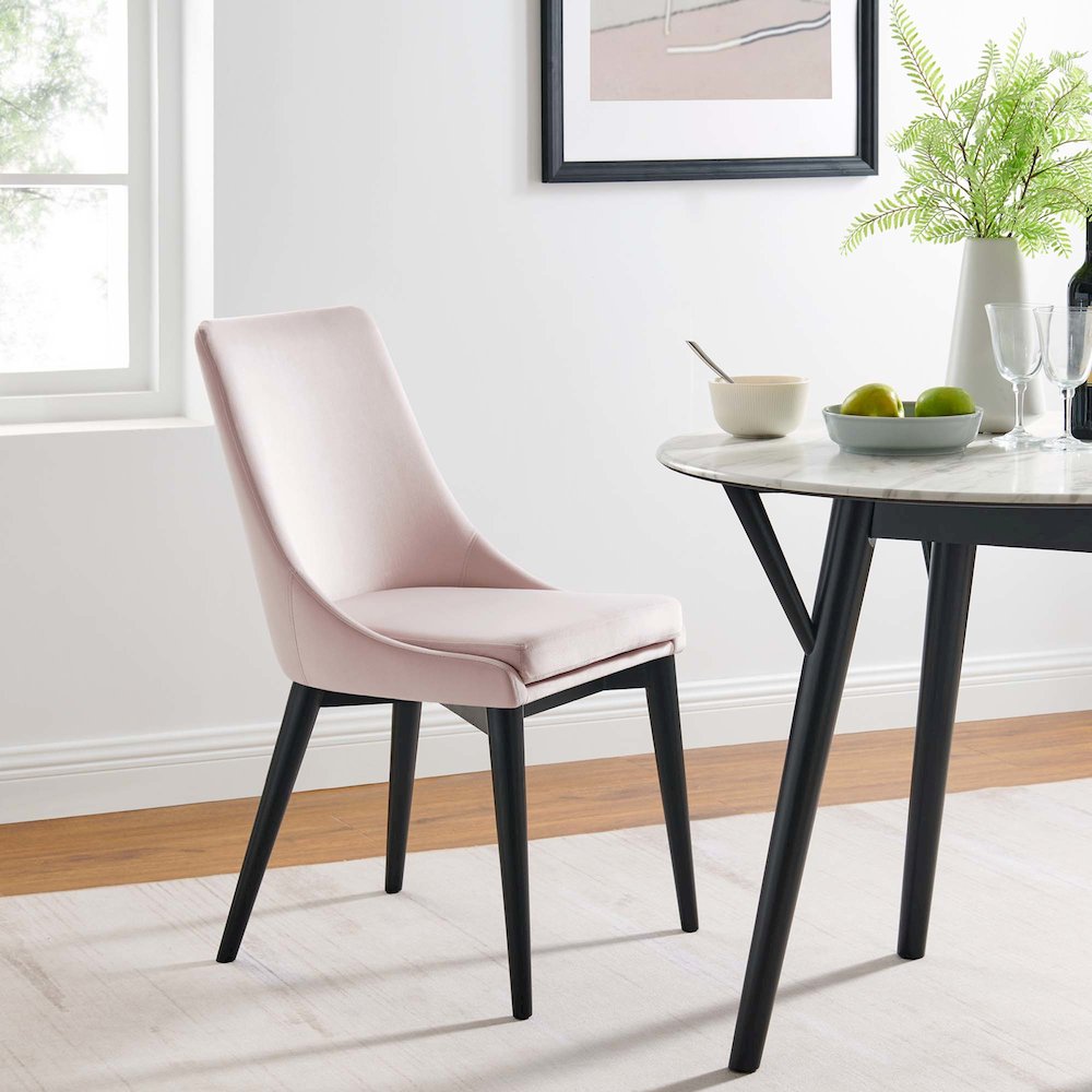 Viscount Performance Velvet Dining Chair. Picture 8