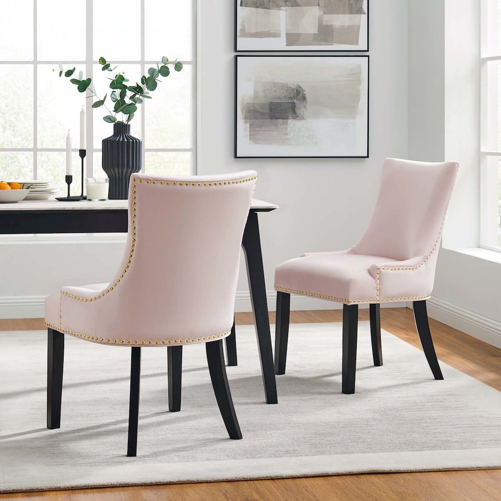 Marquis Performance Velvet Dining Chairs Set of 2. Picture 8