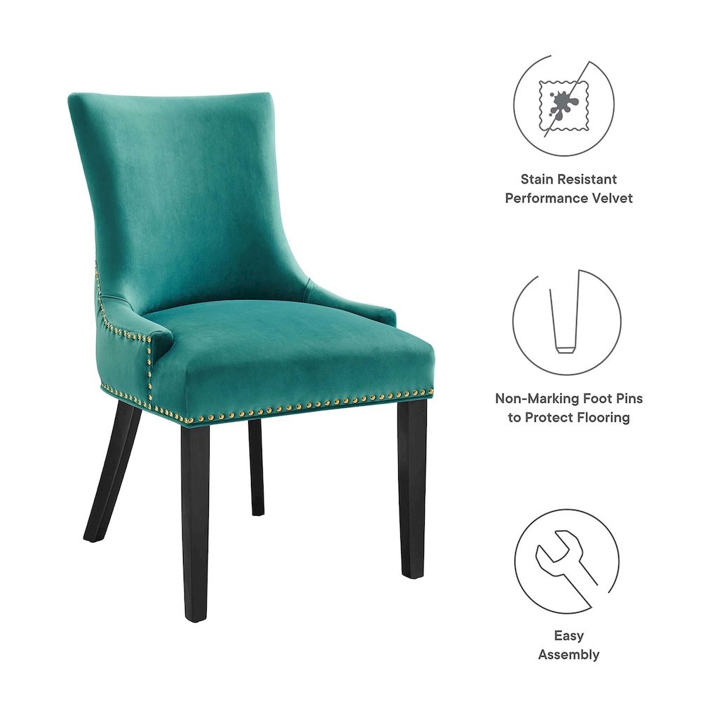 Marquis Performance Velvet Dining Chairs Set of 2. Picture 2